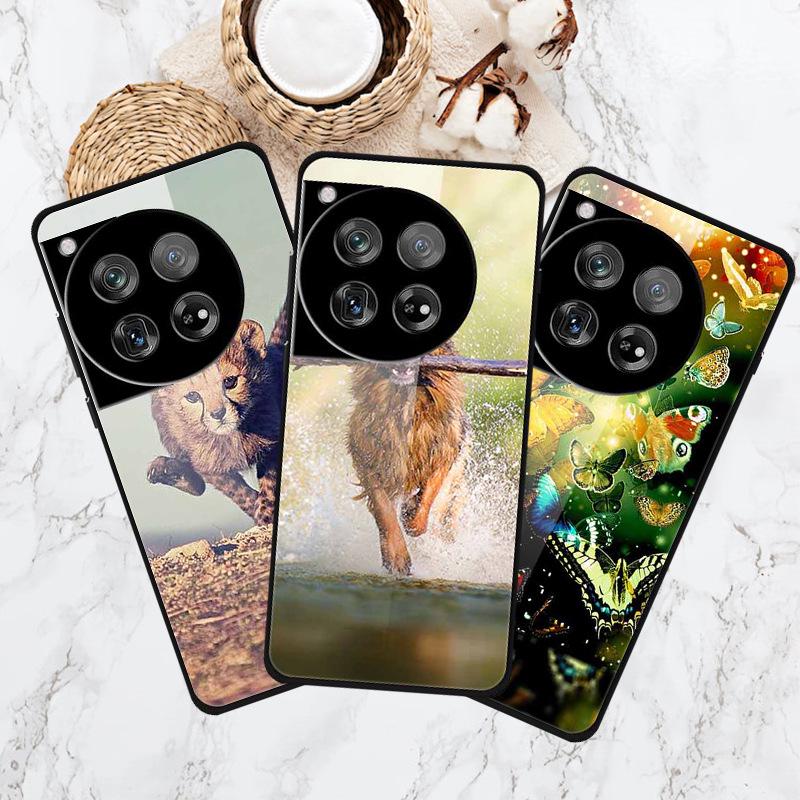 Personalized Seven-Colored Tempered Glass Phone Case for OnePlus 12 - Unisex