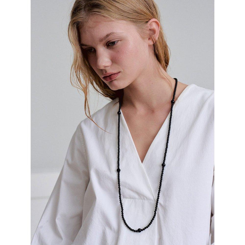 Onyx Round Ball Long Necklace