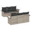 7 Piece Garden Sofa Set In Light Gray and Dark Gray Poly Rattan