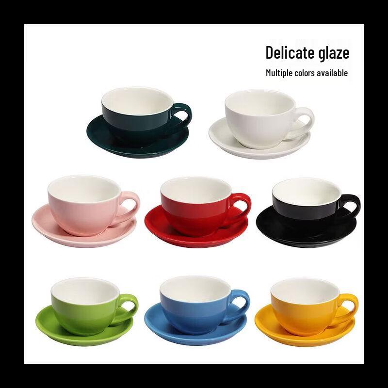 NHZHIW Pogrubiony Ceramiczny Kubek do Kawy Espresso z Spodkiem, 180ml