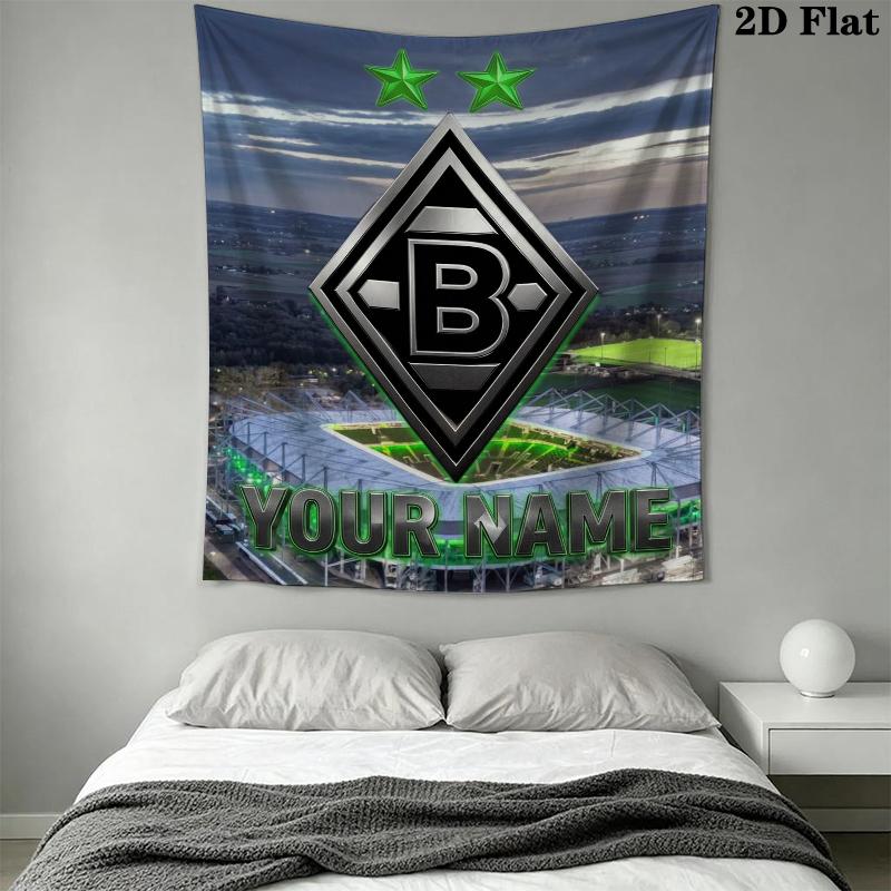 Custom Name Vfl Gladbach Wall Tapestry Aesthetic Wall Hanging Printed Fabric Blanket Decorative Tapestries for Bedroom Living Room Home Decor