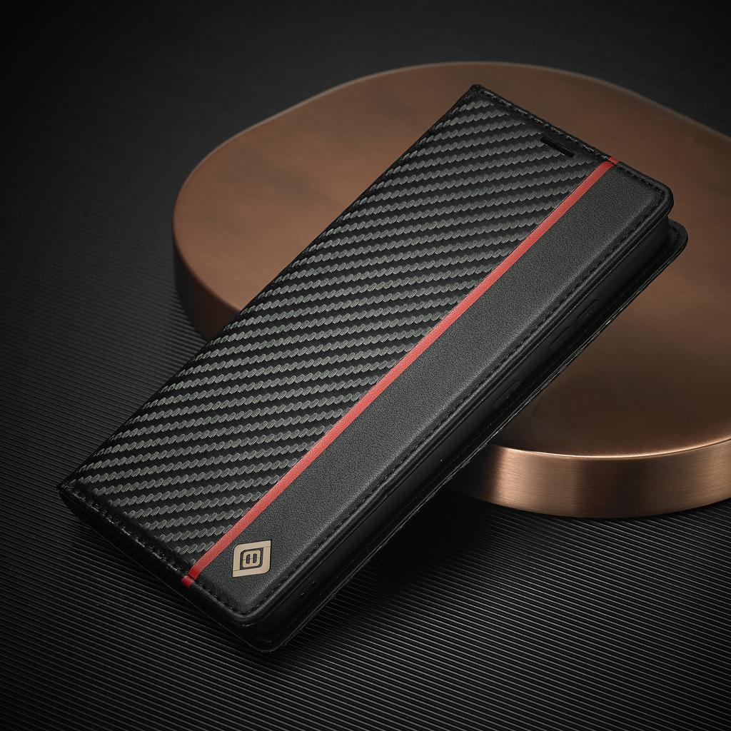 Carbon Fiber Flip Case for Samsung Galaxy S25 Ultra S24 S23 S22 Plus A54 A16 A26 A36 A56 A14 A34 A24 Leather Wallet Phone Cover