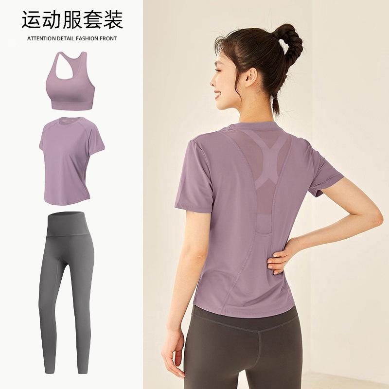 Tennis suit women's short-sleeved training clothes outdoor running quick-drying clothes thin badminton T-shirt fitness clothes