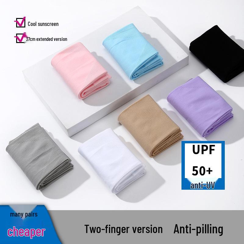 Custom UV Protection Ice Silk Arm Sleeves for Men & Women – Long, Solid Color, Summer Outdoor Wear