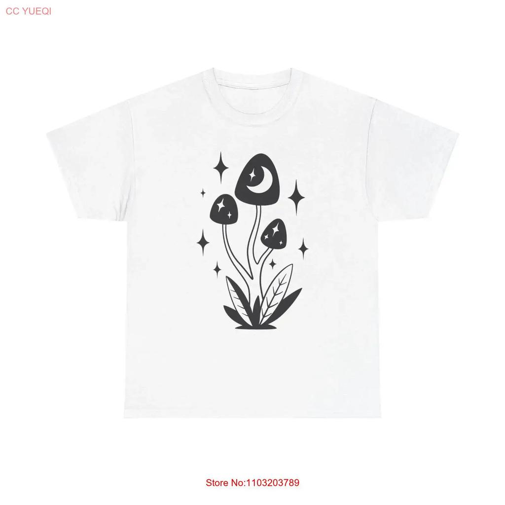 Moonlit Mushrooms T Shirt Mystical Magical Whimsical Nature Forest Cottagecore Vintage Slightly Comfortable Unisex