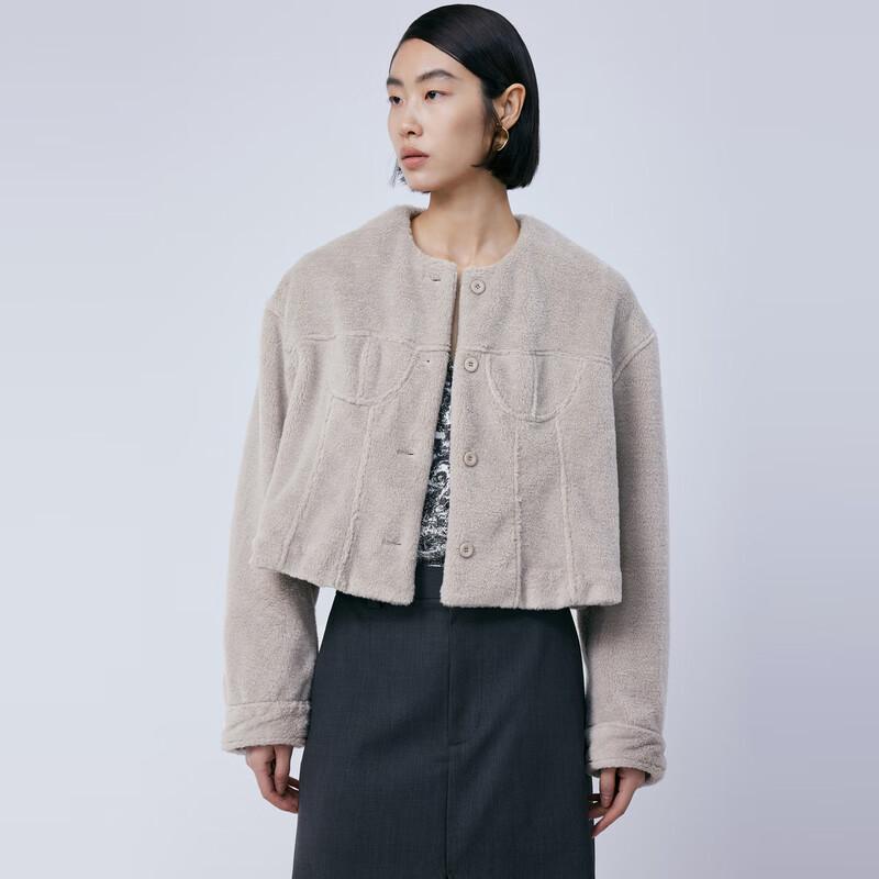 

Женская куртка JNBY из искусственного меха с круглым вырезом, весна 2024 XS