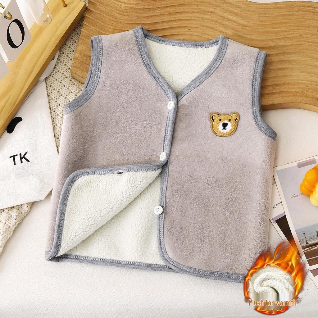 Warme Fleece-Babyweste: Verdickte Schulterumhang & Vielseitige Strickjacke für Kleinkinder