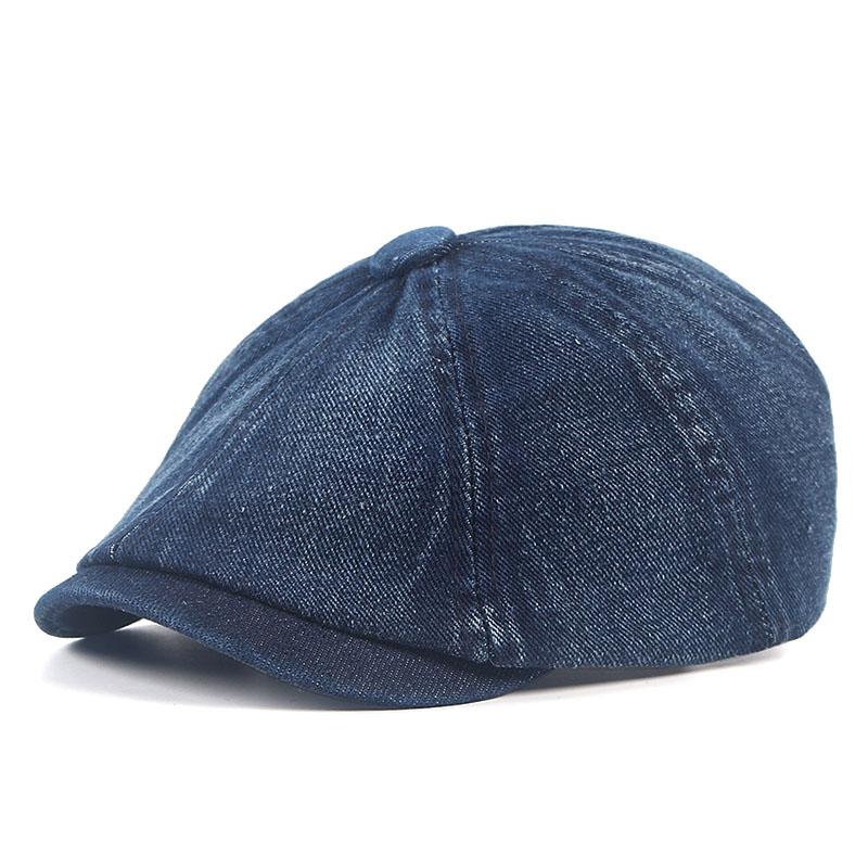 Denim Hat Womem Men Beret Flat Cap Fashion 2026 Vintage Korean Boina Hombre Washable Cotton Peaky Blinders Black Newsboy Cap