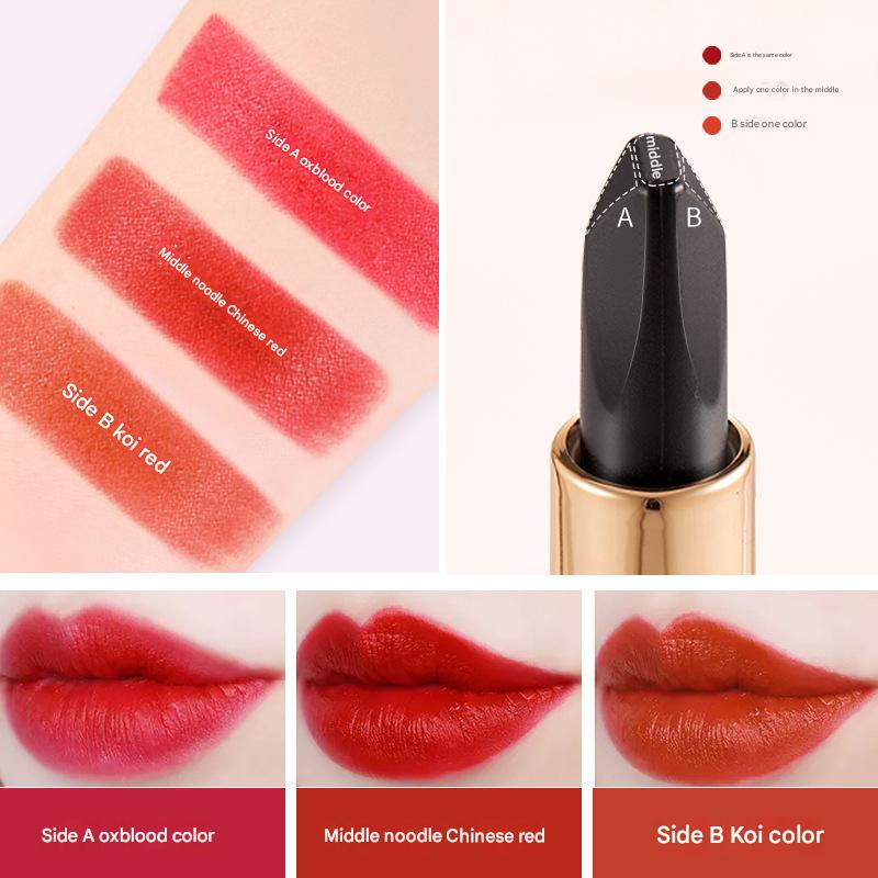 

Ароматная трехцветная помада AGAG National Tide Lip Makeup Водостойкая несмываемая косметика Трехцветная белая не привередливая кожа