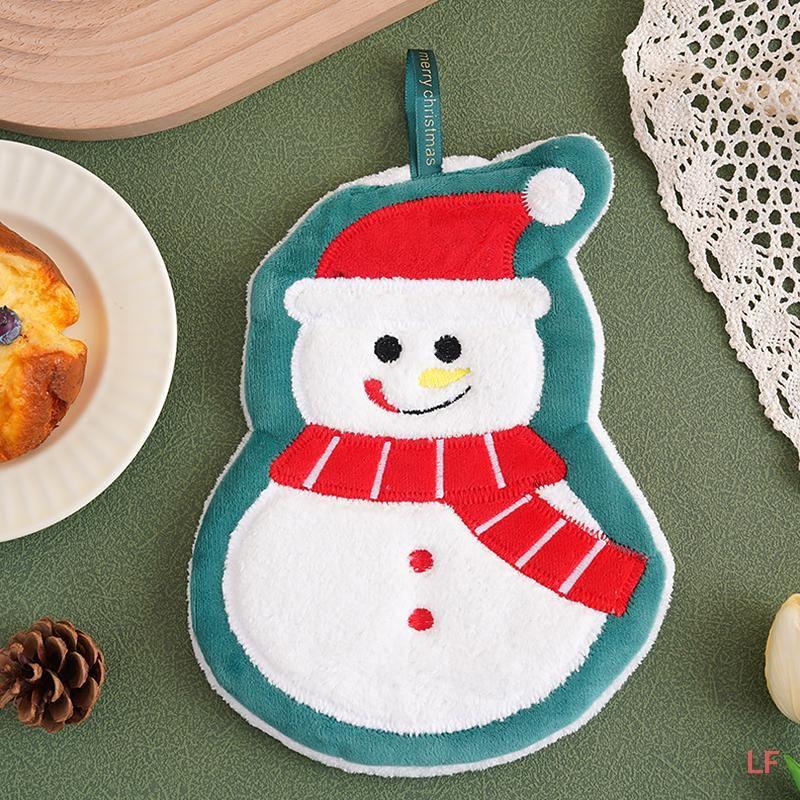 Hangable Christmas Towel, Kitchen Absorbent Cloth, Embroidered Hand Towel, Hand Towel