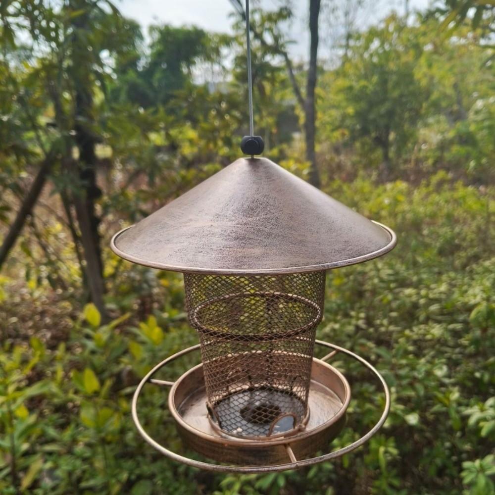 Retractable Automatic Bird Feeder Hanging Bird Food Container Wild Bird Feeding Station Porch