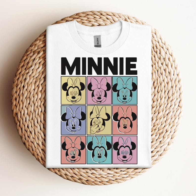 Disney Minnie Mouse Pastel Boxes T-Shirt Disneyland Family Matching Shirt, Magic Kingdom Tee, WDW Epcot Theme Park Shirt 130