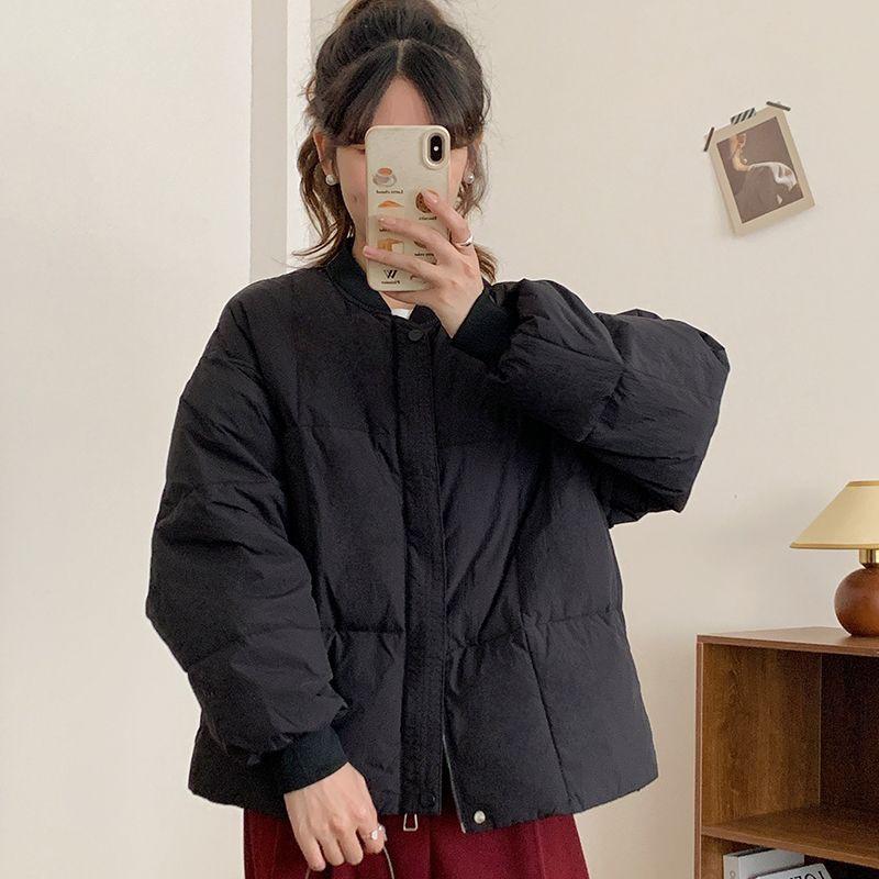 Baseball collar down jacket women's short winter new small loose casual thickened bread jacket outside