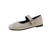 Soft-soled grandma shoes women's shoes spring new versatile one-word with low heel shallow mouth Mary Jane single shoes