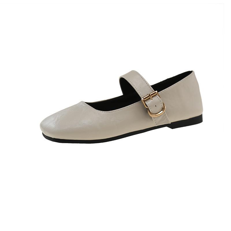 Soft-soled grandma shoes women's shoes spring new versatile one-word with low heel shallow mouth Mary Jane single shoes