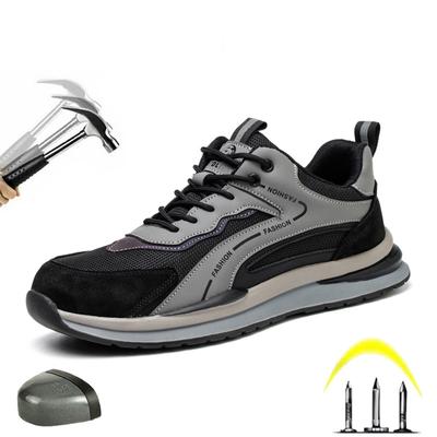 Zapatos de protección laboral, ante, cabeza de acero, antigolpes, a prueba de pinchazos, transpirables, desodorantes, suelas de goma antideslizantes, zapatos de trabajo