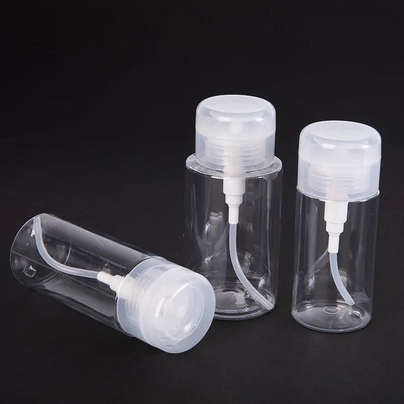 120/150/200ml Refillable Bottles Empty Press Pump Dispenser Nail Art Polish Remover Cleaner Bottle Travel Distribution Bottle