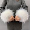 1 Pair Women Cuffs Solid Color Faux Fur Autumn Winter Windproof Fluffy Wristbands for Daily Wear