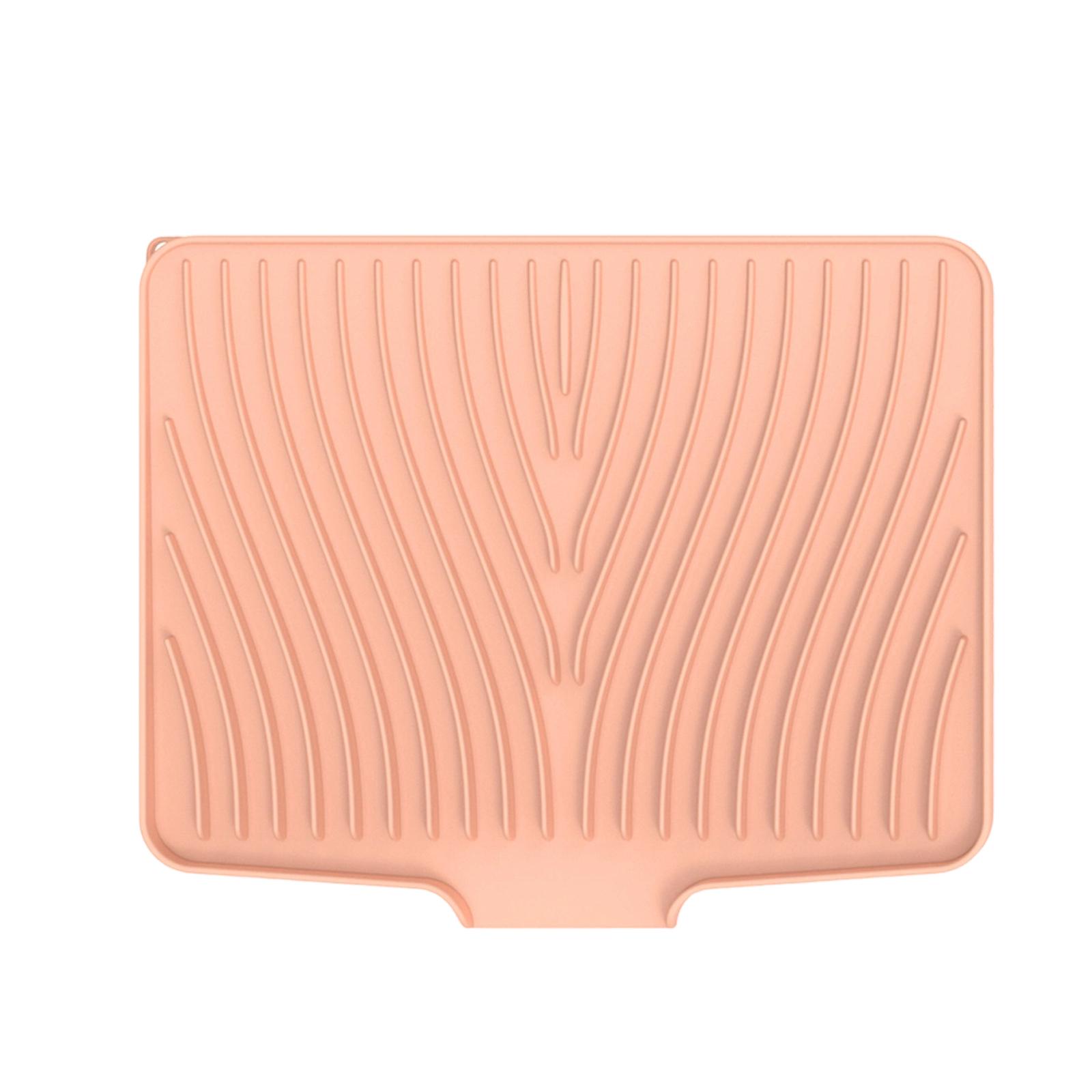 Silicone Draining Mat with Sloped Channel Design for Kitchen Sink Drying and Water Drainage Non-Slip Heat Resistant Surface