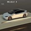 1:32 Tesla Model 3 Alloy Car Model Simulation Sound And Light Pull Back Toy Car Metal Car Boys Collection Ornaments Gift