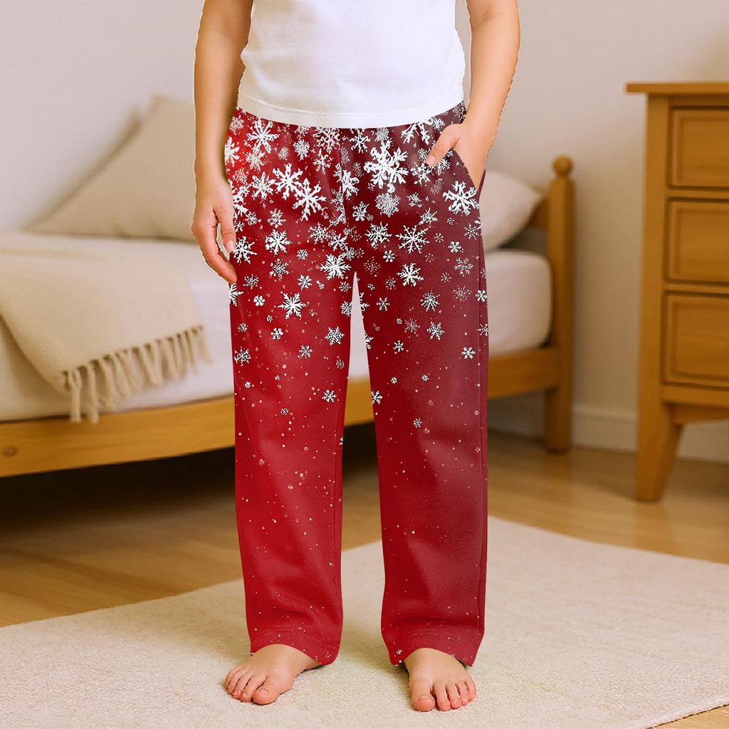 Children's Soft Comfortable Pyjama Bottoms Casual  Christmas Print Home Pants