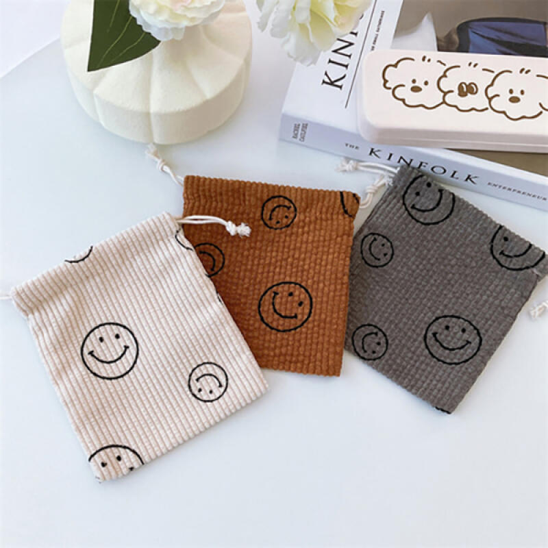 Smile Corduroy Multipurpose Pouch