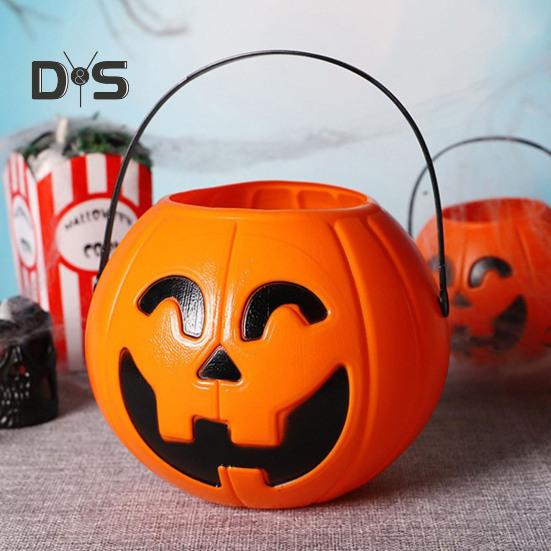 Halloween-Süßigkeiten-Eimer, Süßes oder Saures, Kürbis-Eimer, Aufbewahrungskorb, tragbare Halloween-Süßigkeiten-Schüssel, Kinder-Snackhalter für Partygeschenke