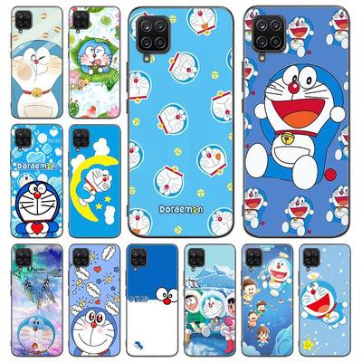 Cute Doraemon Moon Phone Case For Samsung Galaxy A12 A22 A31 A32 A50 A51 A70 A71 A72 A11 A21S A02S A10S A20S A30S A52 S 5G Cover