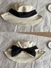 Elegant Bow-Tied Fisherman's Hat Women Side Slits Wide Brim, Face-Covering Design, Foldable, Cotton-Linen Blend, Sun Protection