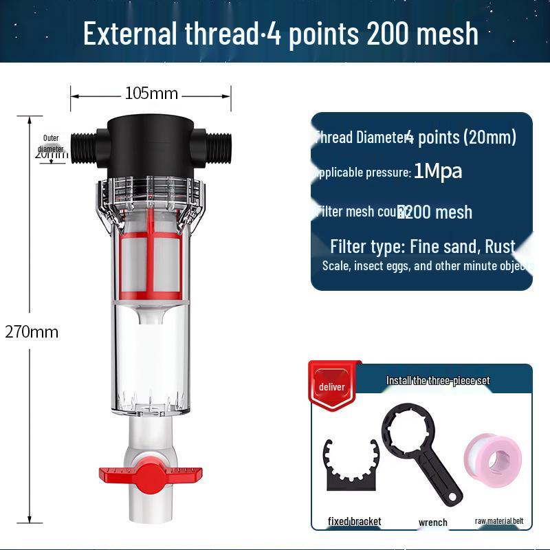 Fischabfall-Sammler & Selbstentleerender Wasserhahn Sediment-Vorfilter für Aquarien