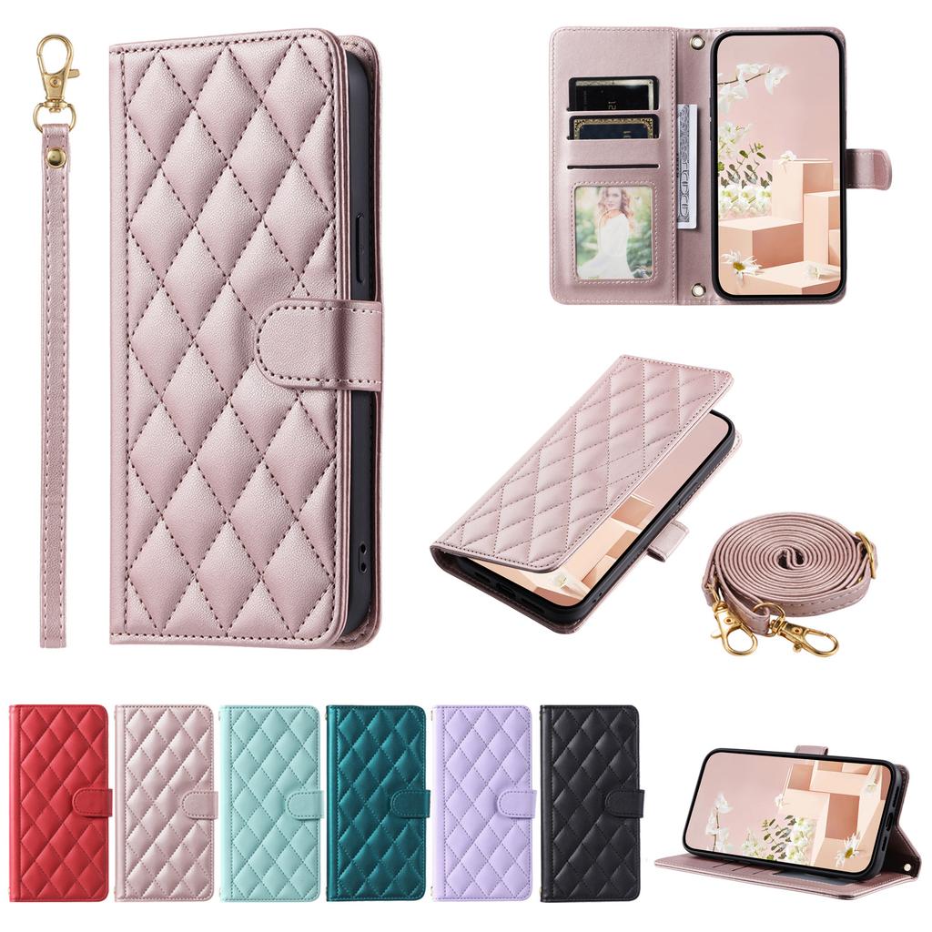 Suitable for Oppo REALME C31 Leather Case A31 Small Fragrant Wind Rhombus Check Card Diagonal Span Handbag A52