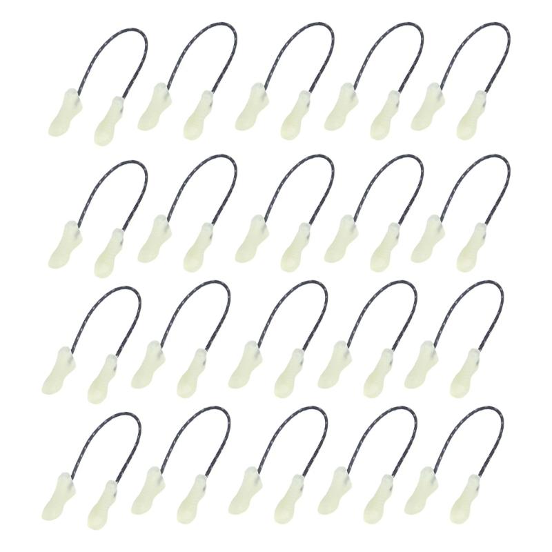 

20Pcs Backpacks Bags Clothes Zippers Rope Luminously Zippers Pulls Cord Extender Outdoor Tool Rope Puller End 1