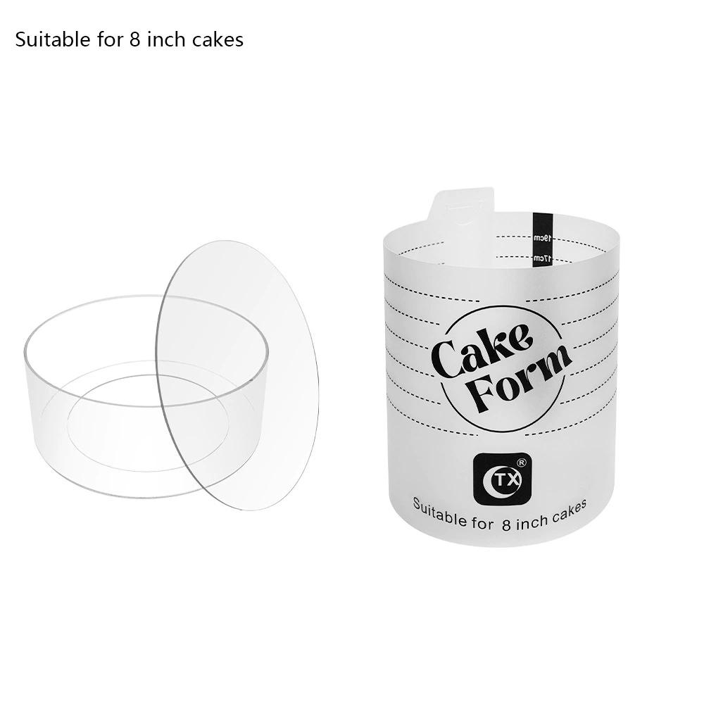 Round Shaped Baking Mould Adjustable Mousse Cake Ring Mould Retractable Dessert Acrylic Mould with Scale Cooking Decor Tools