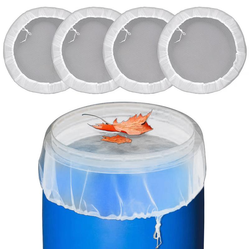 2/4 Pcs Durable Mesh Cover 2-In-1 For Rain - Drawstring Netting To Keep Leaves And Debris Out Of Rainwater Collection Tan