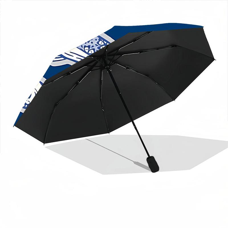 1pc Fish School Automatic Folding Umbrella Automatic Open/Close, 8-Rib Durable Frame, Compact Travel Umbrella Suitable042