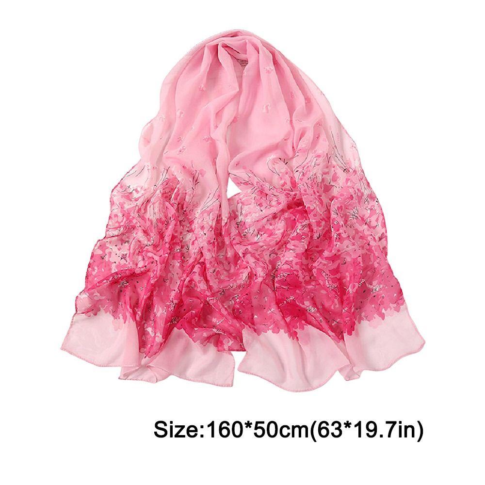 Sunscreen Chiffon Scarf 160*50cm Shawl Silk Fashion Beach Gauze Scarf  for Women