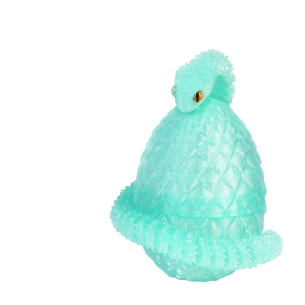 Многоцветная игрушка-яйцо змеи, напечатанная на 3D-принтере, Реалистичная модель змеи, Рождество зелёный/циан