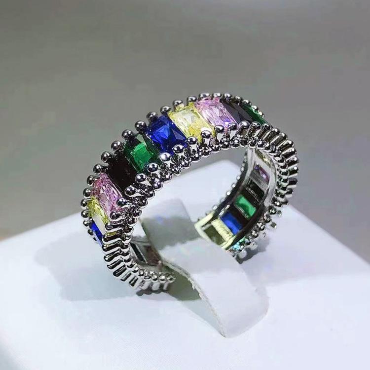 The Minority Spells The Color Rainbow To Flash The Diamond Ring Female Opening To Be Adjustable