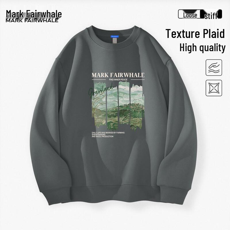 Mark Fairwhale Men's 2025 New Collection Loose Fit Crewneck Pullover Sweatshirt