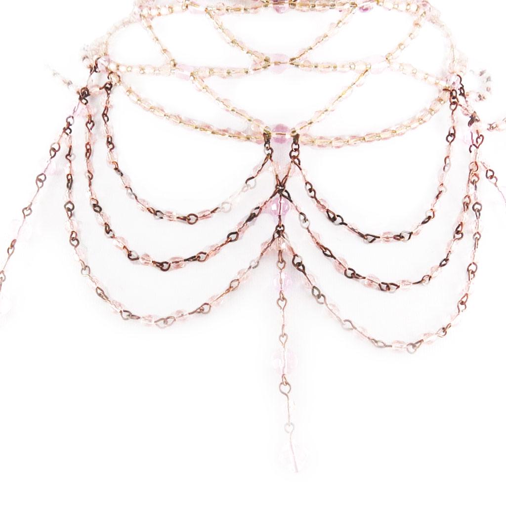 Les Trésors De Lily [D1214] - Naszyjnik Choker Projektanta 'Kianda Supreme' Jasnoróżowy