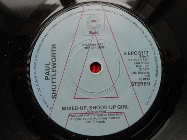

7-дюймовая пластинка PAUL SHUTTLEWORTH MixedUp ShookUp Girl SEPC6117 Epic 1978 UK Поп Б/у