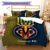 Juego de Colcha y Funda de Almohada con Logo del Villarreal CF Decoración del Hogar Regalo de Cumpleaños (1 * funda nórdica + 2 * fundas de almohada, sin núcleo)