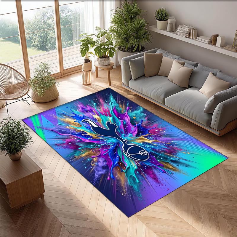 Tottenham Hotspur Bedrukte Flanellen Vloerkleed Antislip Zacht Polyester Vloerkleed Binnen Decoratie Mat voor Slaapkamer Woonkamer Bank