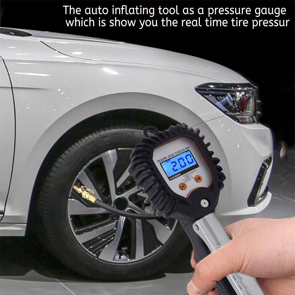 Digital Tire Inflator with Pressure Gauge Air Inflating Tool Accessory