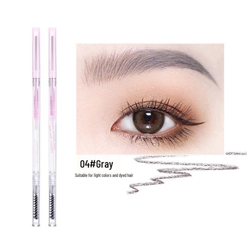 Rotatable Dual-End Transparent Triangle Eyebrow Pencil: Waterproof, Easy To Use, Natural Color for Beginners