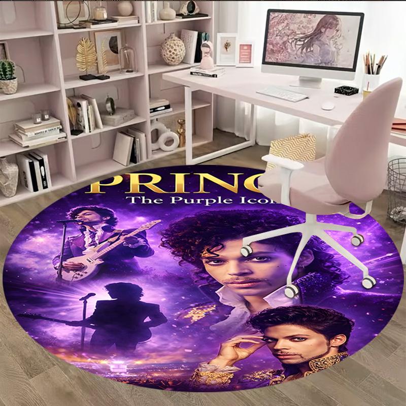 1pc Prince1 Print Round Carpet Chair Round Carpet Suitable for Bedroom Living Room Home Decorative Carpet