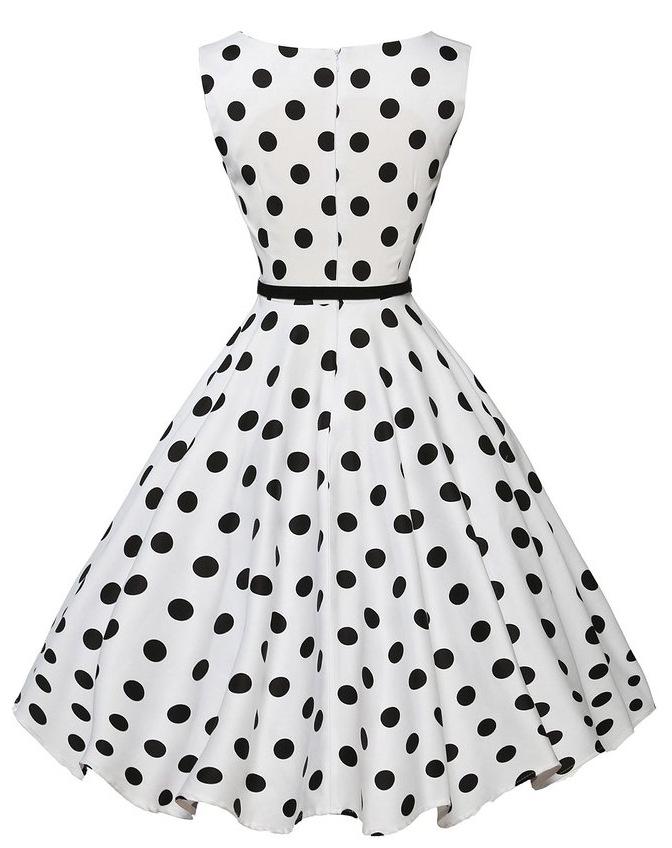 Sukienka rozkloszowana w stylu retro Hepburn S50 z paskiem