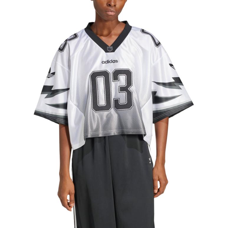 

Adidas Adilenium Season 3 Graphic Short Sleeve Jersey Women White Black JX9216 XL