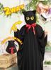 Clearstone Cosplay Halloween Teru Teru Cat Black 2-Way Poncho, Unisex,