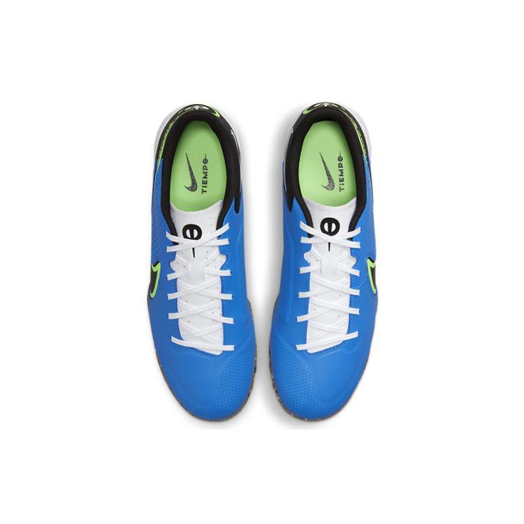 Nike Tiempo Legend 9 Academy Low TF (Rubber Studs) Leather Synthetic Anti-Slip Durable Soccer Shoes Men Soccer Shoes Black Blue DA1191-403